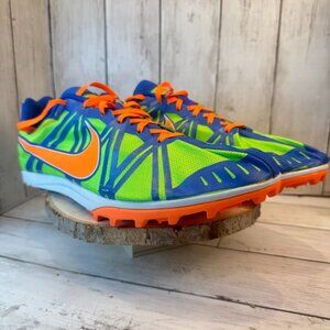 Nike Zoom Waffle XC 9 Green Blue Orange Track Running Spikes Men's Size 13